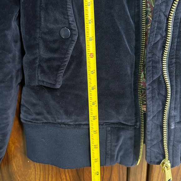 Schott NYC Dark Blue Velvet Bomber Jacket - Picture 8 of 10